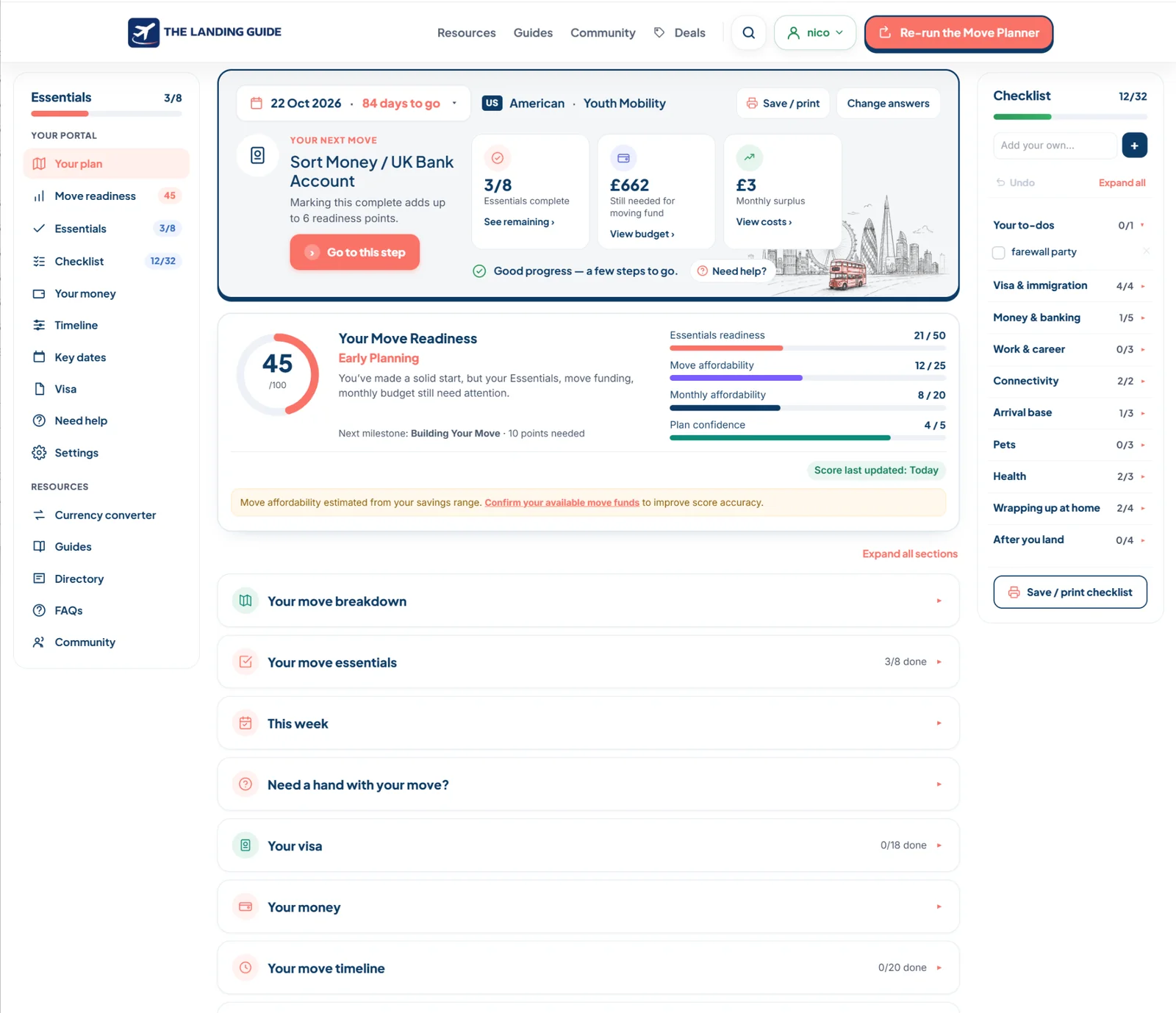 The Landing Guide personalised member portal